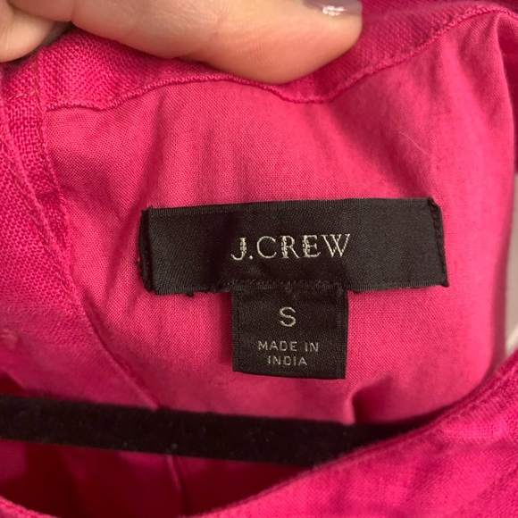 J.Crew Linen Button Back Tank dress in hot pink, size S - Picture 8 of 8